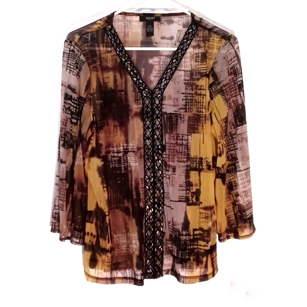 Alfani Sheer Embellished Blouse